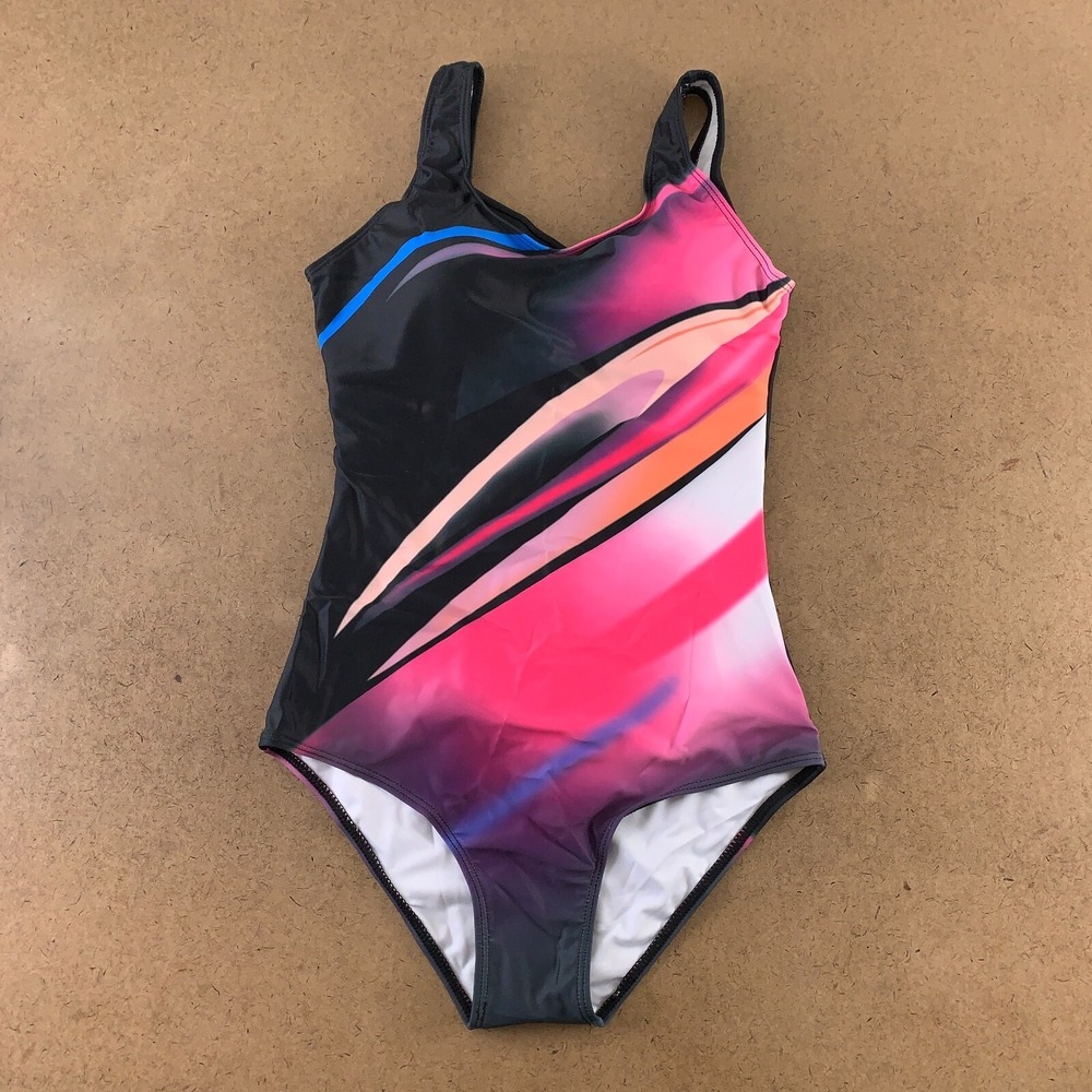Aleumdr Women's Size Small Colorful Printed Strappy Back One Piece Swimsuit New